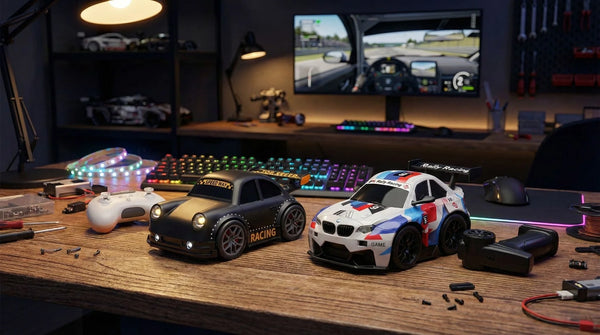 Looking for Unique Man Cave Gifts? Meet the Two Mini RC Drift Cars That Belong on His Desk.