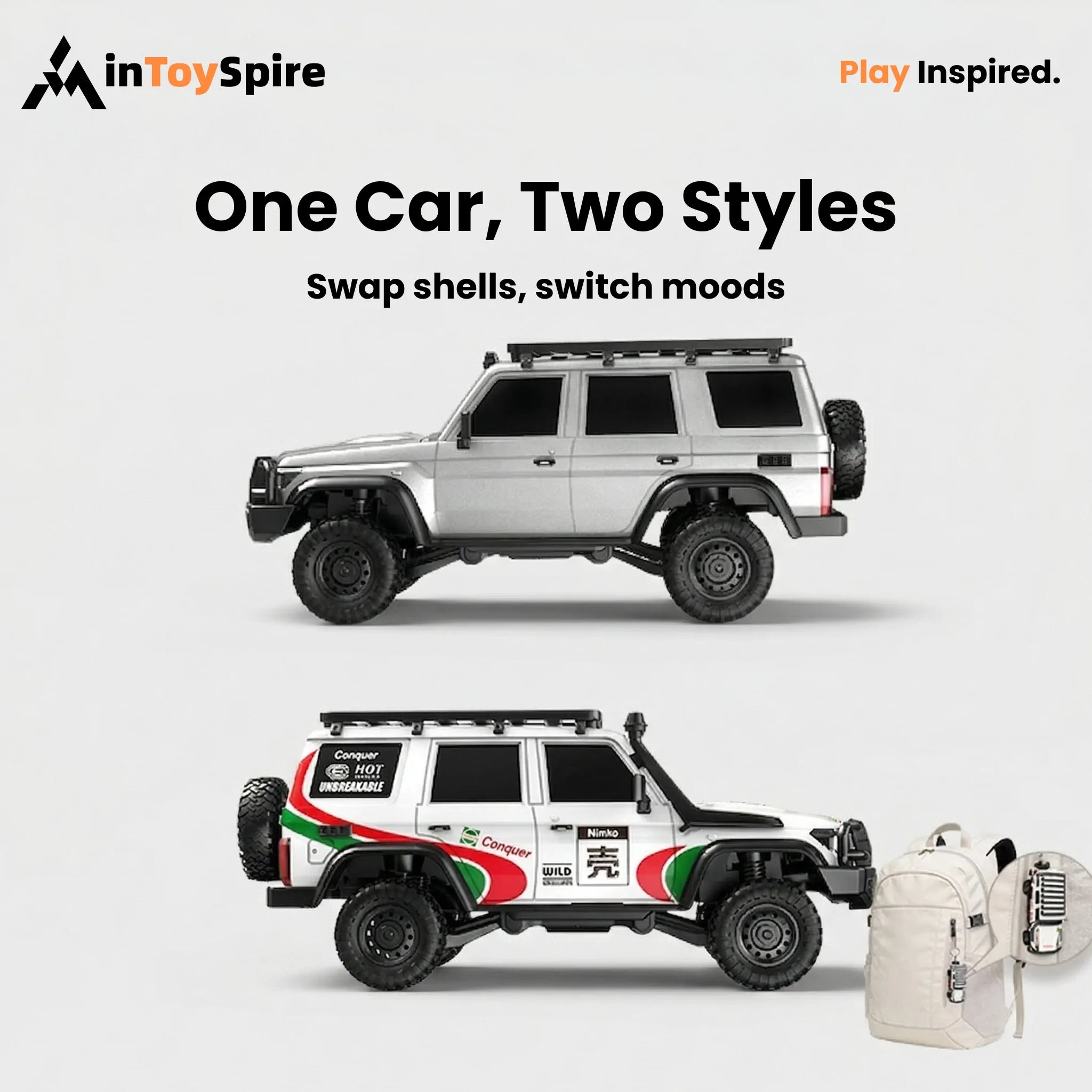 1:43 Mini RC Crawler with Swap Body Shells