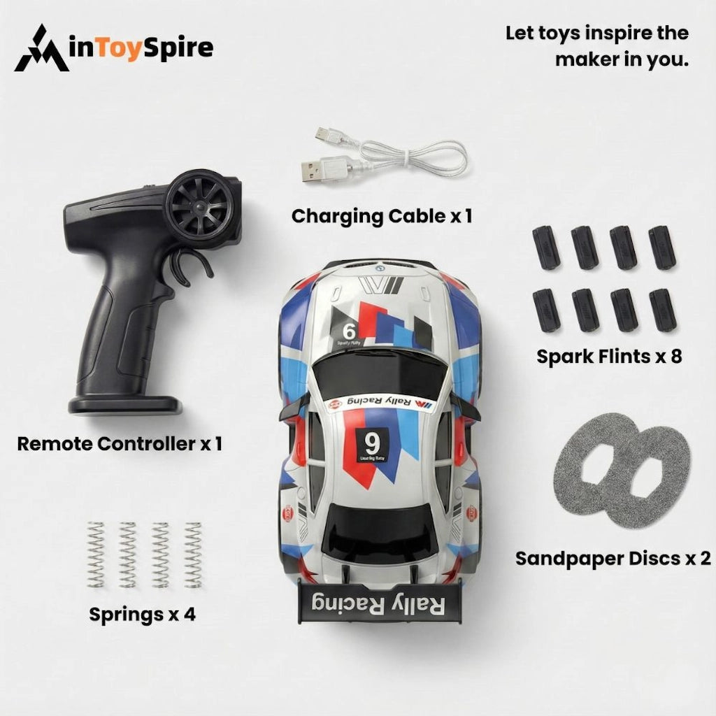 Mini RC Rally Drift Car with Real Sparks Effect