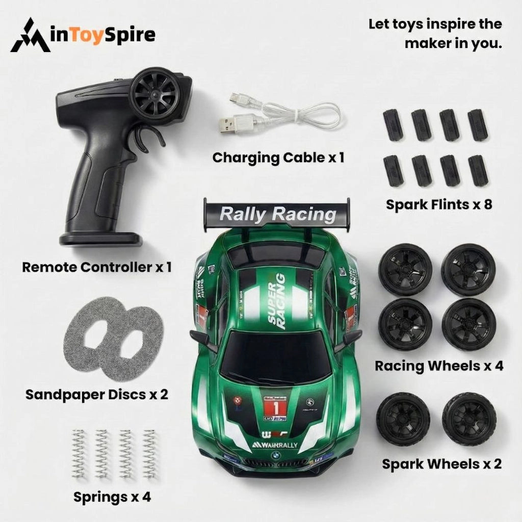 Mini RC Rally Drift Car with Real Sparks Effect