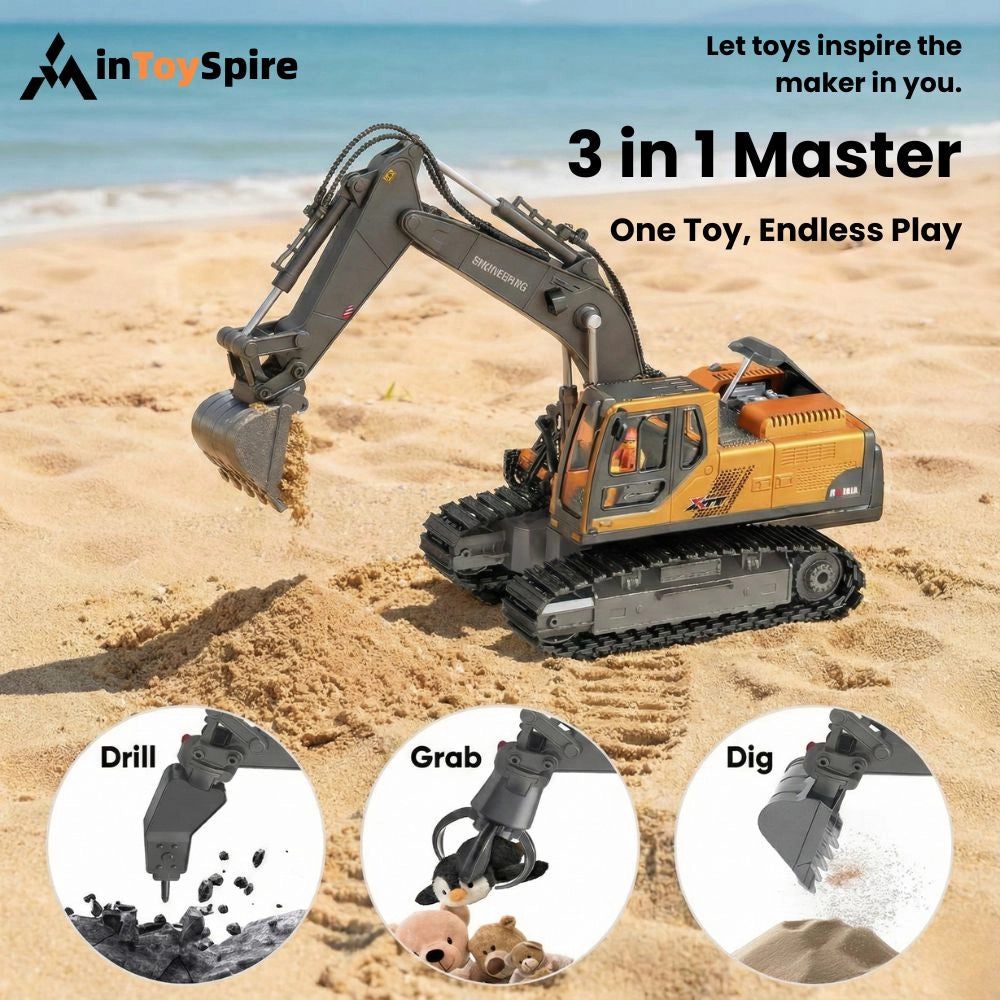 Pro 3-in-1 RC Excavator & Dump Truck