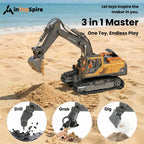 Pro 3-in-1 RC Excavator & Dump Truck